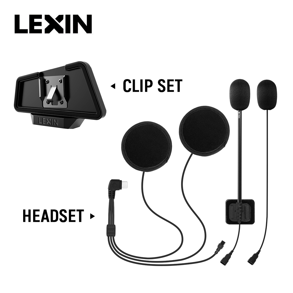 Full Face Motorcycle Helmet With Bluetooth - Casque et clip d'intercom LEXIN LX-B4FM-X