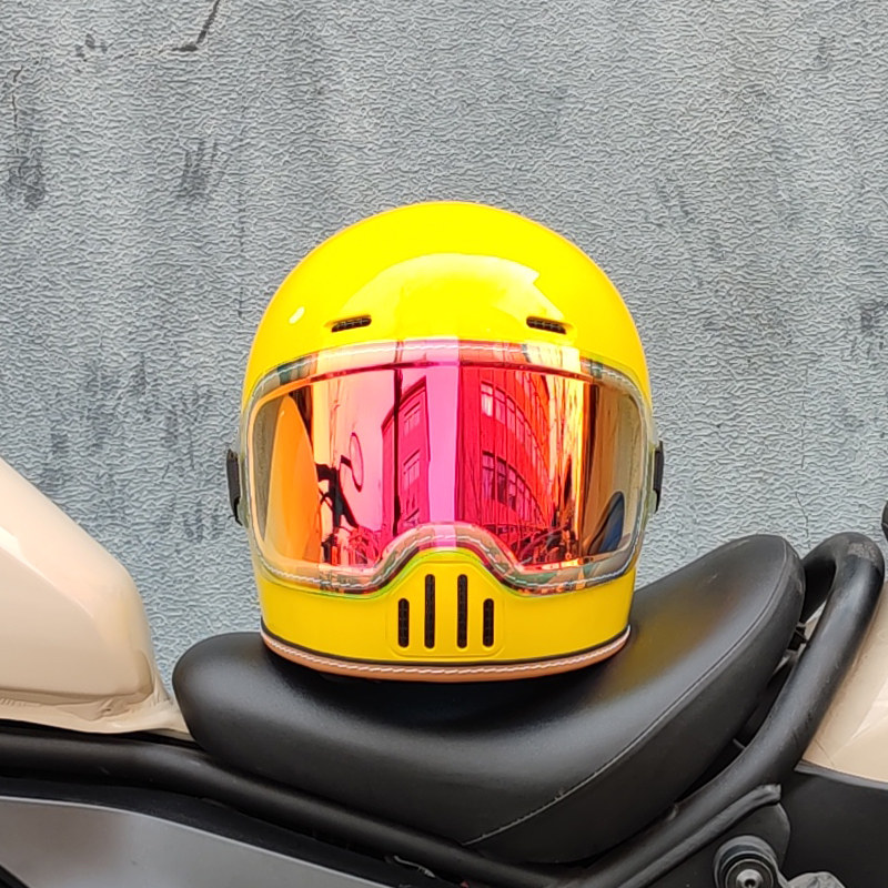 Full Face Motorcycle Helmet With Bluetooth - Casque de moto intégral rétro homologué