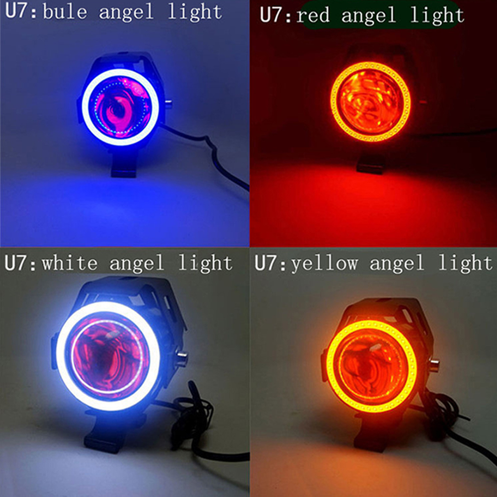 Phares de moto lampe auxiliair - Universal Motorcycle Led Headlight Projector avis et prix