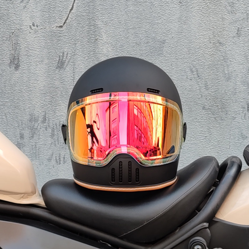 Casque de moto intégral rétro  - Full Face Motorcycle Helmet With Bluetooth avis et prix